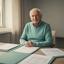 Senior Helmut in einem ruhigen Beratungszimmer mit Unterlagen zu mehreren Festgeldkonten